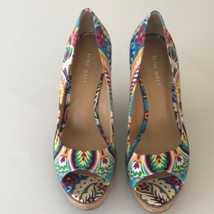 Nine West Floral Print Wedge
